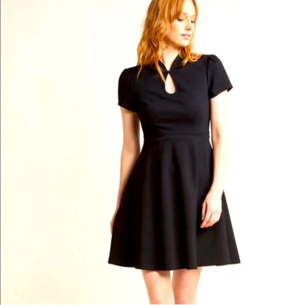 ModCloth High Society Keyhole Black Midi Dress Medium - Picture 9 of 9